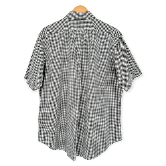 Ralph Lauren | Men's XL | Classic Fit Black White Check Short-Sleeve Dress Shirt - Picture 5 of 6